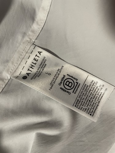 NWOT ATHLETA Levitate Poplin Tee Large L Bright White Top Ret. $129 - Picture 4 of 4