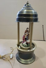 Baby Manger Theme BEAUTIFUL RARE LARGE 16" Table Top Oil Rain Lamp NICE Works