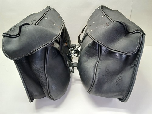 Harley-Davidson 1994 Softail Custom Saddlebags Leather w/ Mounts Damage - Picture 13 of 24