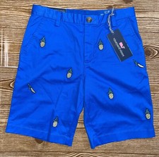 Vineyard Vines Embroidered Pineapple Blue Breaker Shorts Boys Size 12 NWT