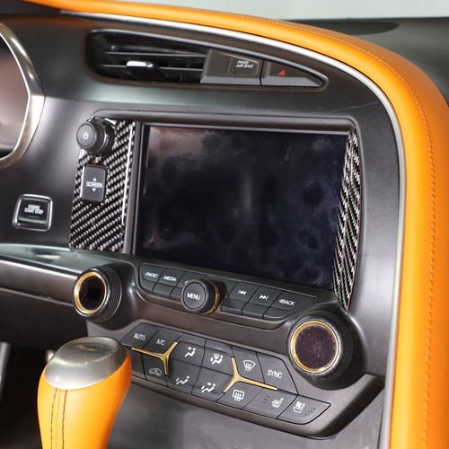 3Pcs Carbon Fiber Screen Accent Cover Trim For Chevrolet Corvette C7 2014-2019 - Picture 13 of 13