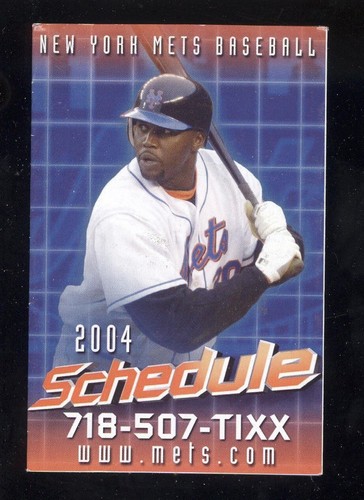 2004 NEW YORK METS MLB BASEBALL POCKET Schedule  CLIFF FLOYD - Foto 1 di 2