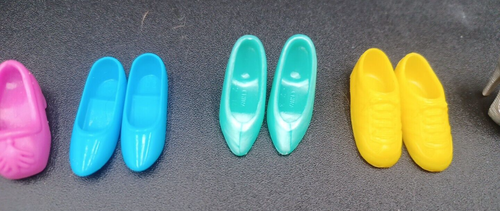 Lotto di 5 scarpe Barbie Mattel moda bambola scarpe eleganti sneakers blu ballerine #1 - Foto 4 di 5