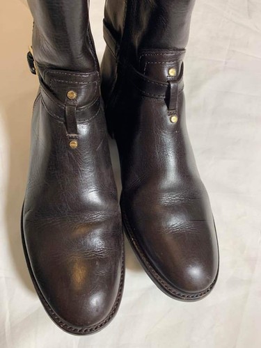 PO w/def Women's Tory Burch Eloise Tall Brown Leather Riding Boots $495 Brazil  - Picture 18 of 28
