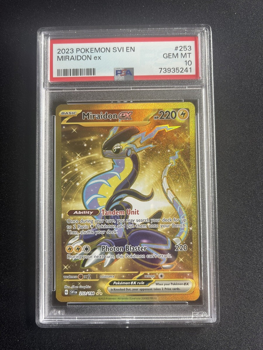 Miraidon ex 253/198 PSA 10 Gold Hyper Rare Pokemon Scarlet Miraidon ex 253/198 PSA 10 Gold Hyper Rare Pokemon Scarlet
