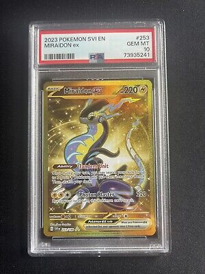 Miraidon ex 253/198 PSA 10 Gold Hyper Rare Pokemon Scarlet Miraidon ex 253/198 PSA 10 Gold Hyper Rare Pokemon Scarlet
