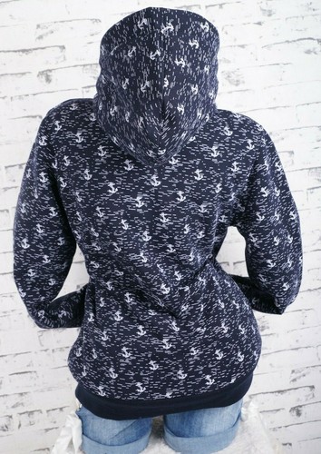 Damen Sweat Jacke Kapuze Hoodie Teddyfell gefüttert Futter Anker L XL 2XL 3XL - Bild 33 von 54
