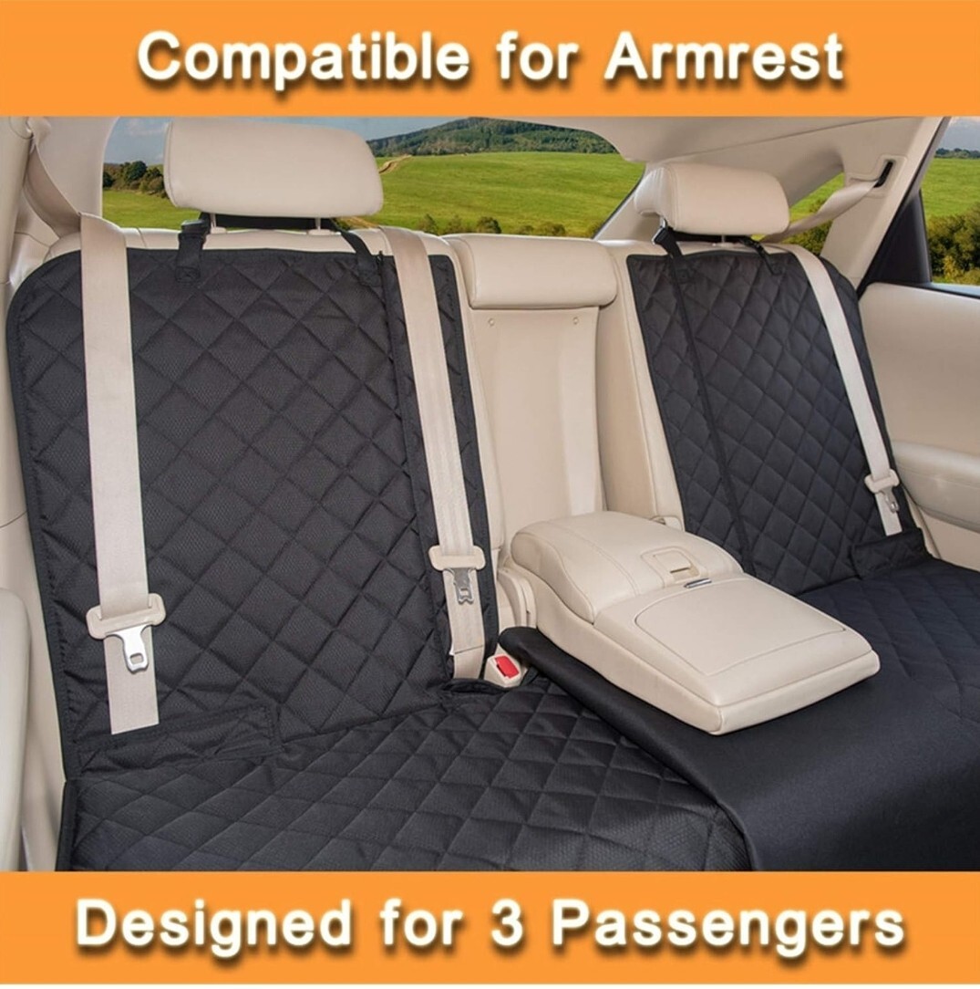 Waterproof Dog Car Seat Covers Pet Cover Nonslip Bench Black (New