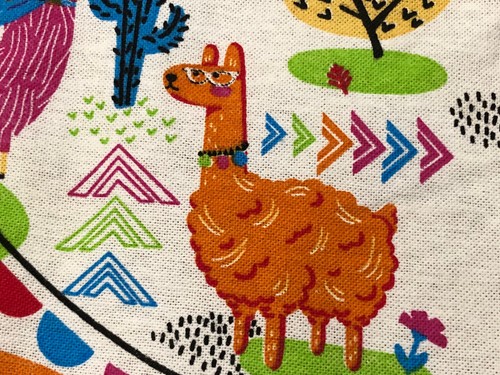 LLAMA Mexican Fabric Print 1 /3 Yards , Cactus, Cacti Bright colorful 57" wide - Picture 5 of 9