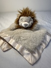 Lion Lovey Security Blanket Baby Plush Tan Satin Trim Cloud Island