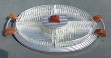 Plateau miroir à compartiments en verre aperitif art deco DN4028