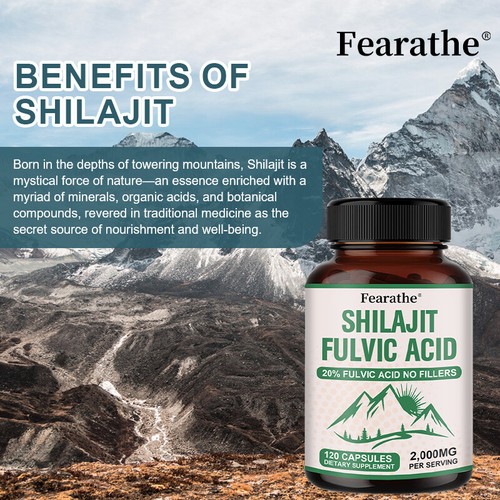 Shilajit Fulvic Acid Supplement Brain & Cardiovascular Support Antioxidant - Picture 4 of 10