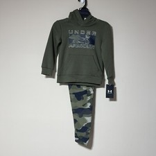 Under Armour 2 Piece Boys Size 4 Olive Green Camo Jogger Set NWT