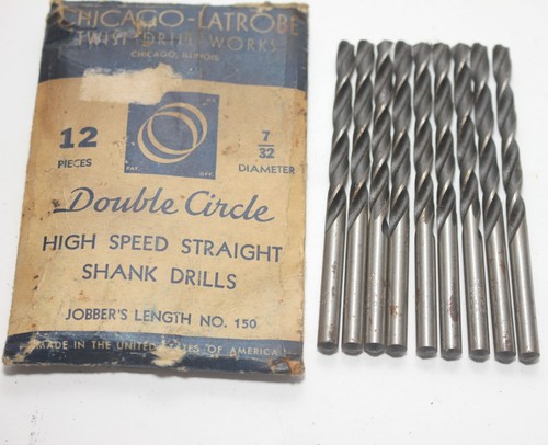 NOS Chicago Latrobe 7/32 HS Bohrer Doppelkreis 9er-Pack Vintage hergestellt in den USA - Bild 1 von 6