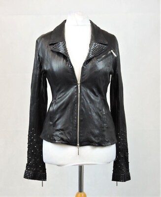 Jaded By Knight Nieten Lederjacke Seidenfutter Gr. M UVP 2500£ LF7 PP 01