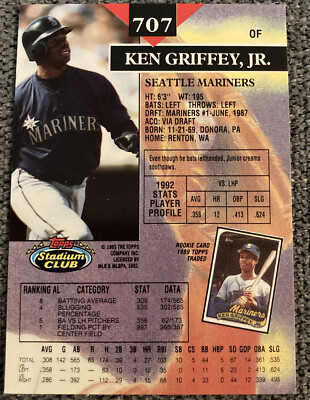 1993 Stadium Club #707 Ken Griffey Jr. | eBay