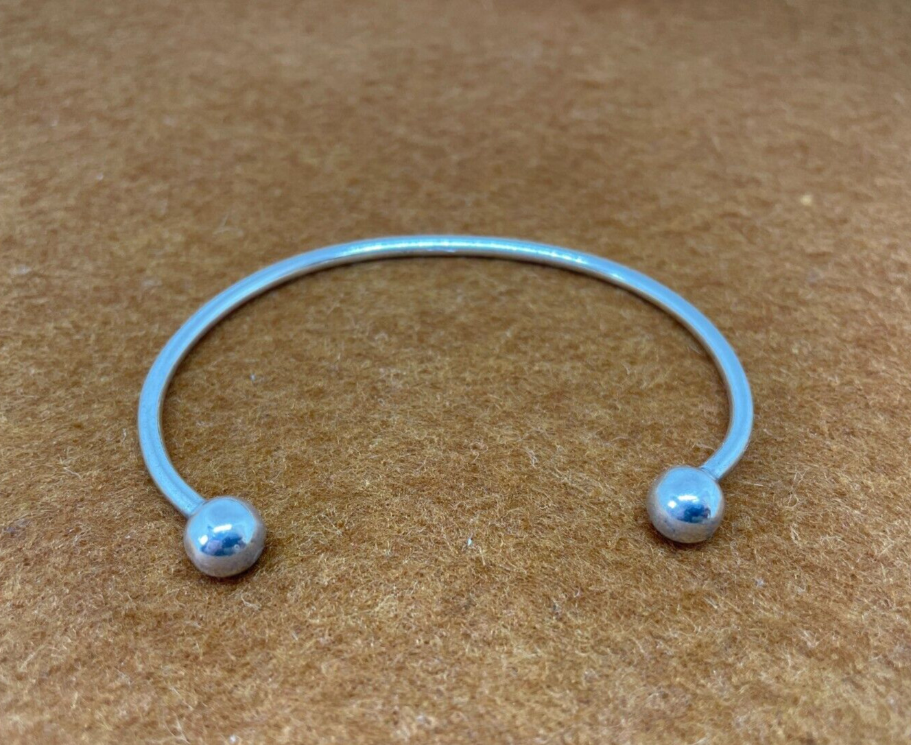 SOLID STERLING SILVER TORC BANGLE BRACELET 12.8G … - image 1