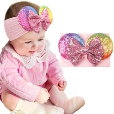 Pink Sequin Mouse Ears Headband Party Supplies for Toddler Baby Kids