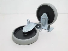 231698 New-No Box; Fautless PRI50120ZN-TPR Lot-2 Rigid Casters; 5"OD; 4-Bolt