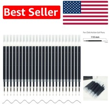 24 Pack Retractable Black Gel Ink Refills, 0.7 mm - Writing Made Effortless