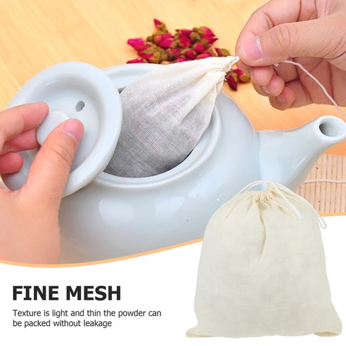 Paquete de 10 bolsas de filtro de té de papilla de queso para sopa condimento especias - Imagen 3 de 12
