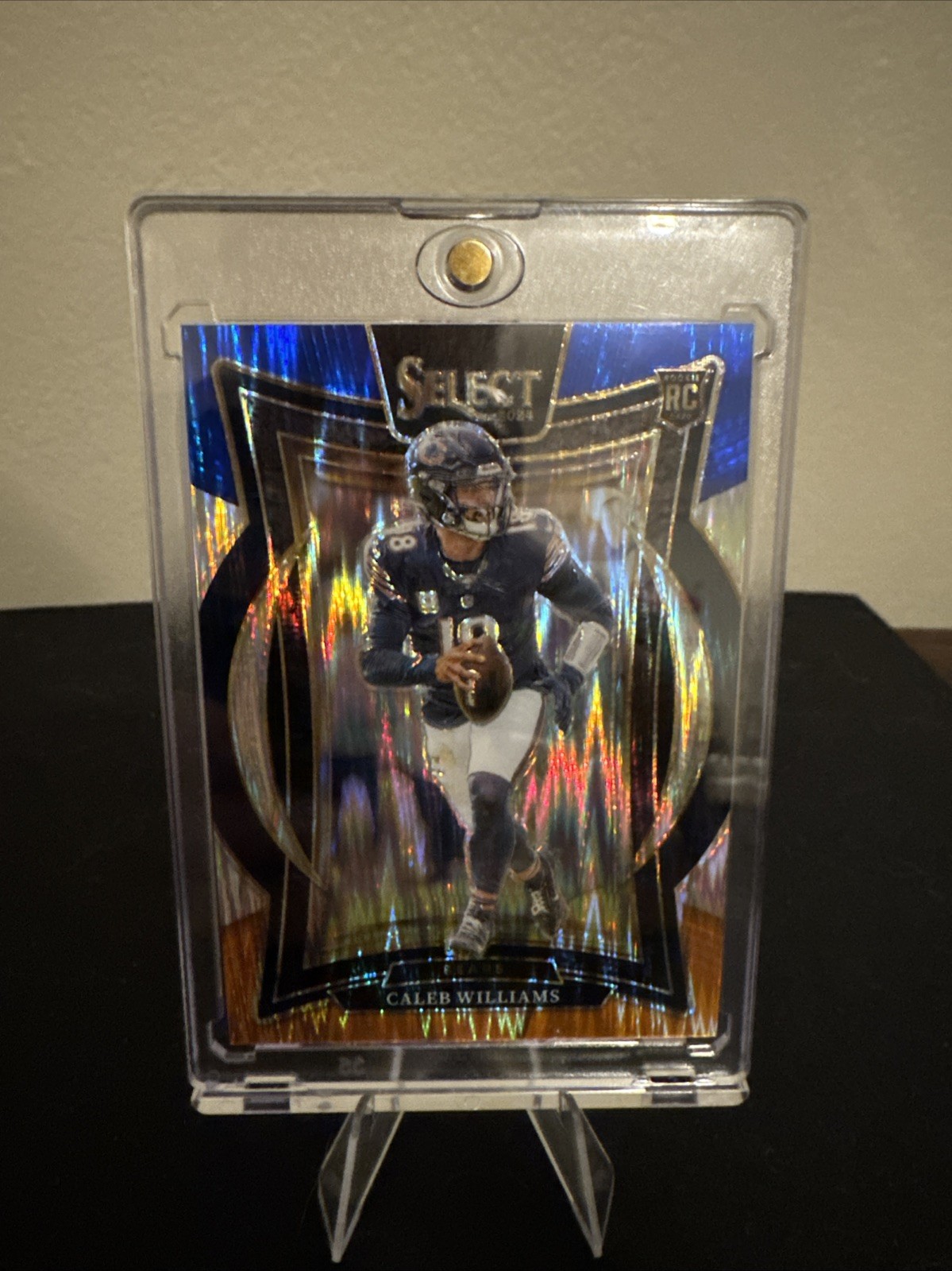 2024 Panini Select - Caleb Williams #25 Blue & Orange Shock Prizm (RC) /35