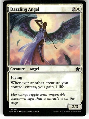 Dazzling Angel (0009) #9 (NM) Foundations FDN Magic MTG