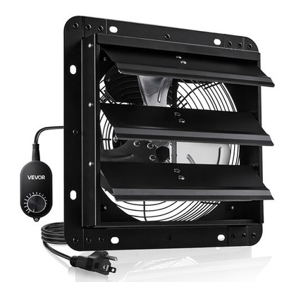VEVOR 10 in Shutter Exhaust Fan with Speed Controller Wall Mount for Shed