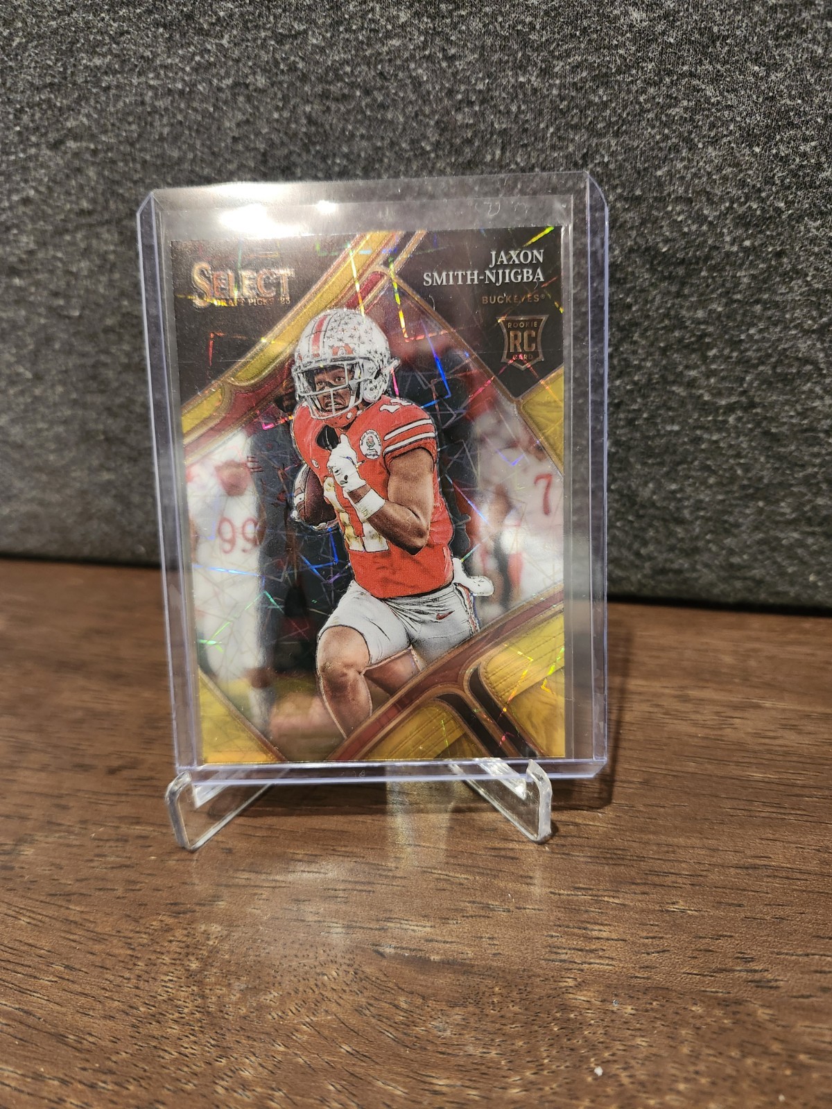 2023 Panini Select Draft Picks - Gold Lazer Prizm Jaxon Smith-Njigba #107