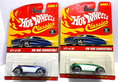Hot Wheels Classics Series 2 #21 or 30 VW Bug Convertible Blue and