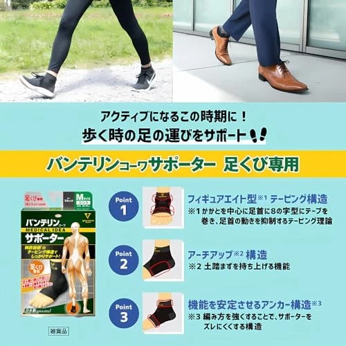 Supporto caviglia Vantelin grande nero per sinistra e destra 1 CountJapan - Immagine 4 di 4