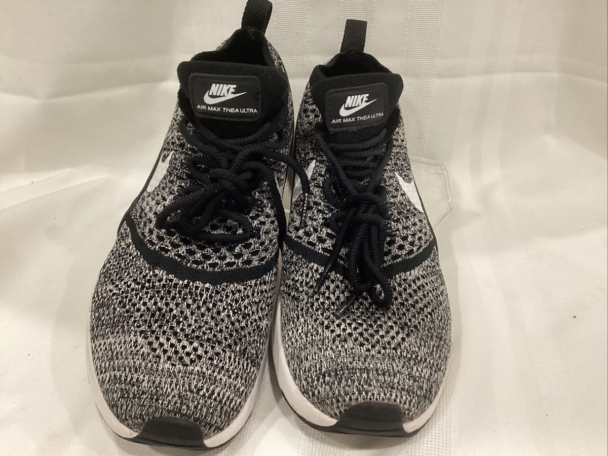 Nike Wmns Air Max Thea Ultra FK Flyknit Oreo Black White Casual 881175-001  Sz 10