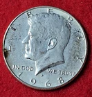 1968 D Kennedy Half Dollar BU Uncirculated Mint State 40% Silver - EDGE TONING!