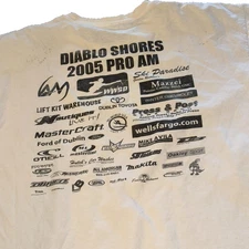 MasterCraft Diablo Shores 2005 Pro Am Tee XL White Wakeboard Ski Event Shirt