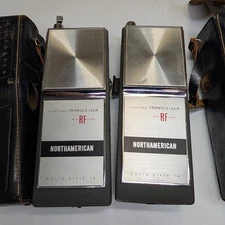 x2 NorthAmerican CB Transceiver Solid State 14 Handheld Radios Leather Cases F1