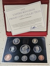 The Royal Mint - 1997 The United Kingdom Deluxe Proof Coin Set - 10 Piece COA