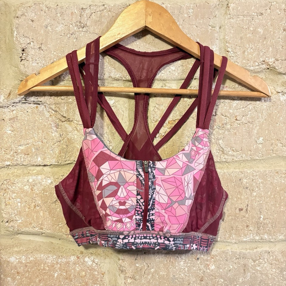 Maaji "Rosebloom Road" Front-Zip Strappy Sports Bra