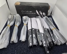 (45 PIECES) Premium Stainless Cutlery Utensils - Spoon, Fork, Knives