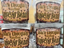 4 Packs Trader Joe's Dark Chocolate Covered Espresso Beans 14 oz Each Pack