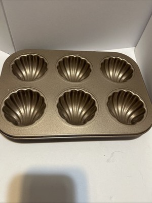 Madeleine Mold Cake Pan, 6-Cavity Non-Stick Spherical scallop Madeline Bakeware