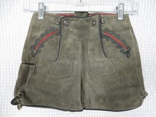 Vintage Leather Suede Lederhosen Shorts Boys 4-5 Years Brown Alpine Oktoberfest