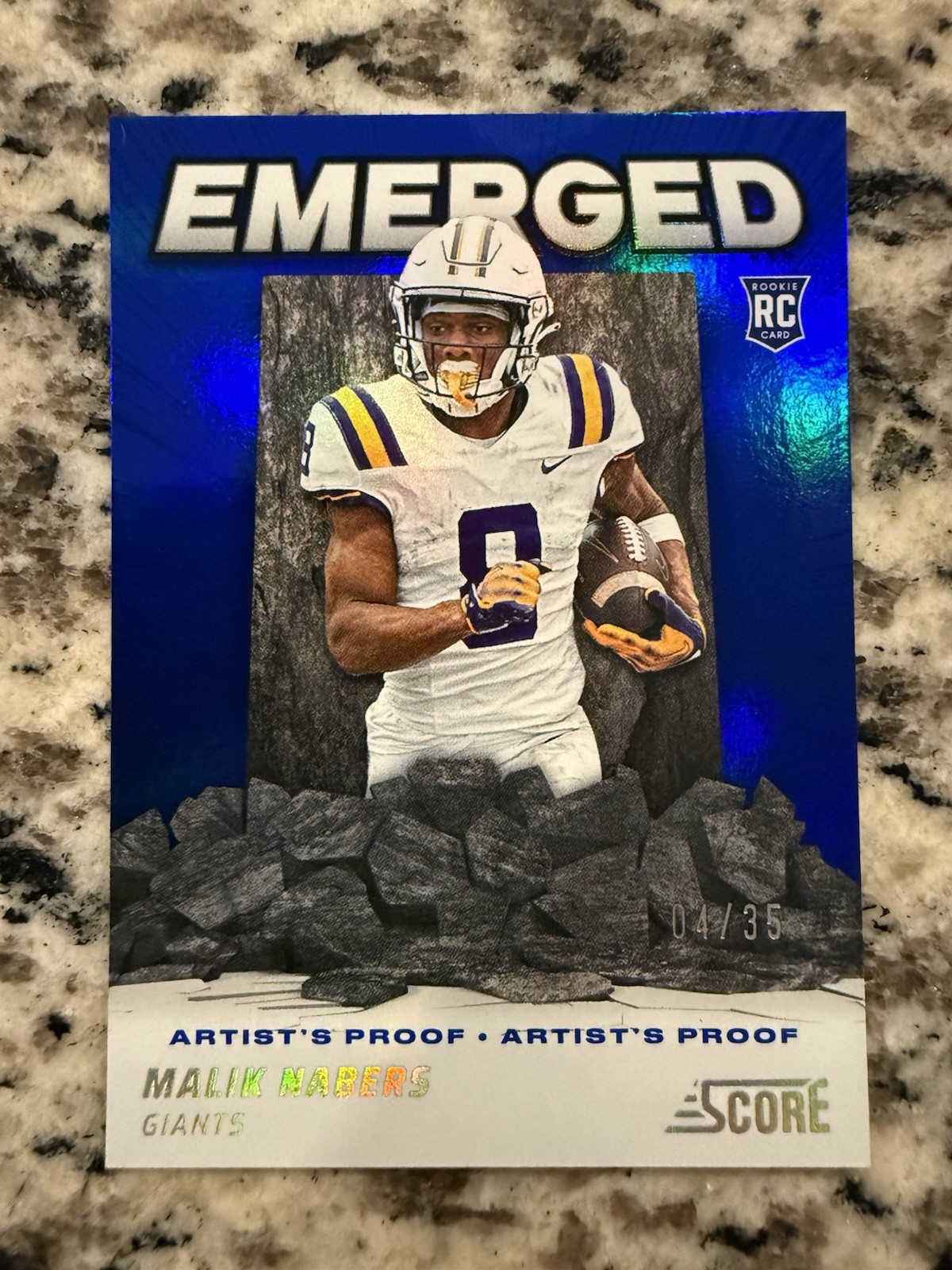 2024 Panini Score Malik Nabers Emerged Artists Proof 4/35 New York Giants RC