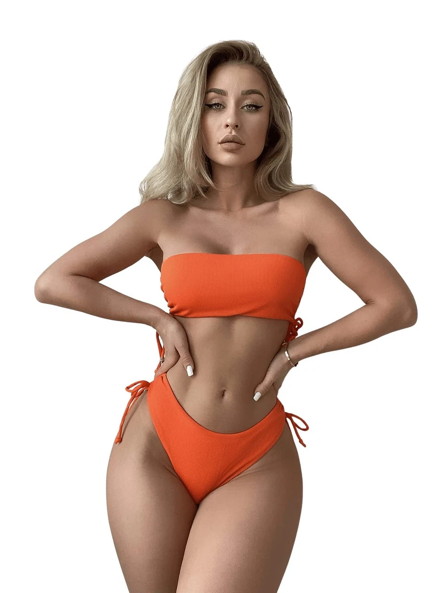 ELEDIZI Costumi da bagno da donna a vita alta, taglia S-2XL