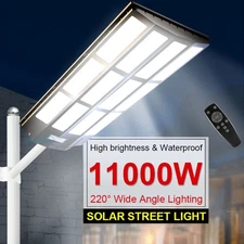 11000W Commercial Solar Street Lights LED Outdoor Dusk to Dawn High Bright Lamp✔