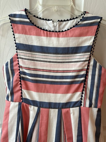 Pippa & Julie Sleeveless Striped Dress Coral & Blue Girls 14 Party Wedding Guest - Picture 2 of 9