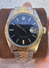 Rolex Datejust 1601 Vintage Jubilee 36mm Steel and Gold Black Dial