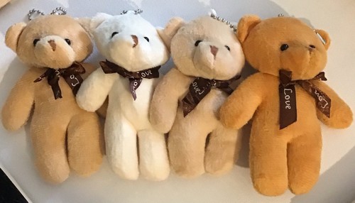 Mini Plüsch Liebesbären Schlüsselanhänger Rucksack Anhänger 4 Zoll Neu Originalverpackt - Bild 1 von 8