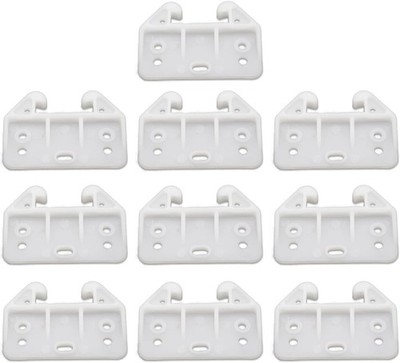 Set of 10 White Plastic Drawer Guides, Sturdy Rear Drawer Replacement Brackets