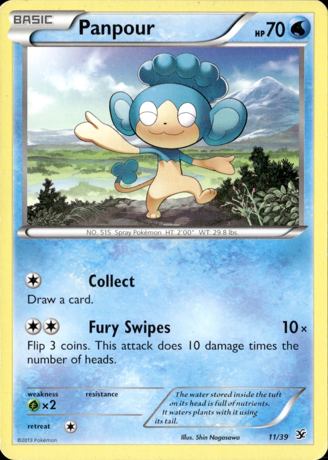 Panpour 11/39 Kalos Starter Set Pokemon Lightly Played
