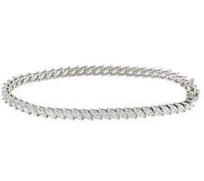 Epiphany Platinum Clad Diamonique Marquise Tennis Bracelet 7-1/4"L